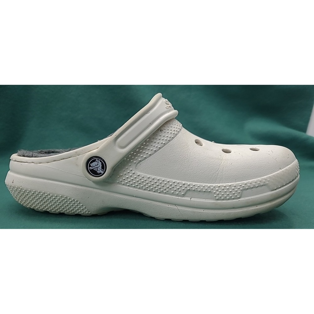 CROCS Unisex Classic Faux Fur Lined White Clogs -‎ Size Women 8 Men 6 - Picture 2 of 16